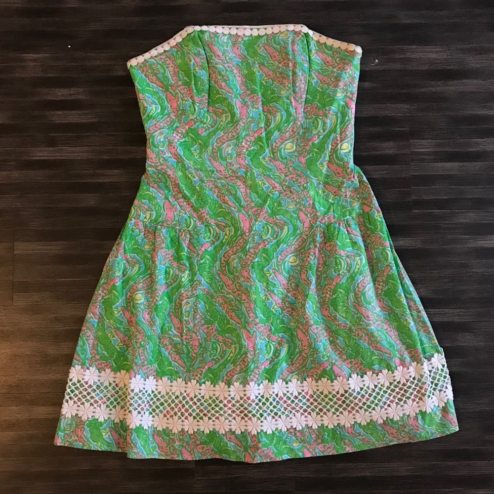 Lilly Pulitzer Strapless Alligator Print Dress
